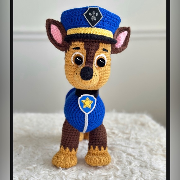 Paw Patrol “Chase” Character Cartoon Toy *Handmade - Brand New - Picture 4 of 9